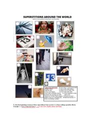 English Worksheet: Superstitions around the world