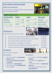 English Worksheet: At the Airport: Listening Test (A2)