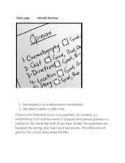 English Worksheet: Film Review- Role Play