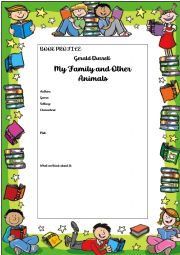 English Worksheet: My family and other animals Book profile