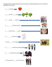 English Worksheet: Irregluar plurals + demonstrative adjectives