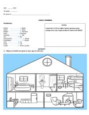 English Worksheet: NUMBERS AND FAMILY MEMBERS