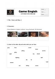 English Worksheet: game-overwatch-Honor and Glory