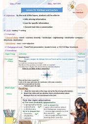  Holidays and tourism part I lesson plan