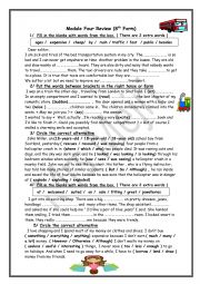 English Worksheet: Module Four Consolidation (Tunisian 8th formers)