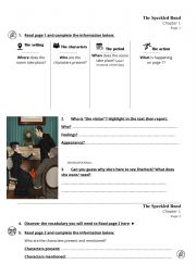 English Worksheet: The Speckled Band - Chapter 1