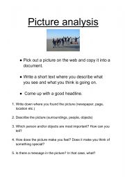 English Worksheet: Picture analysis