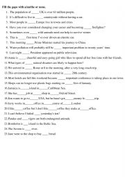 English Worksheet: Articles- theory