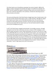 English Worksheet: history of the orient express 