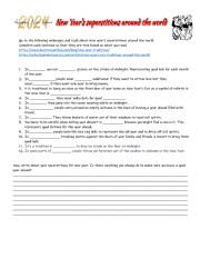 English Worksheet: New years superstitions around the world