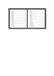 English Worksheet: ack words ow words phonics 