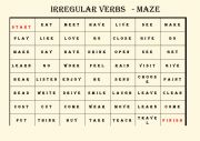 English Worksheet: IRREGULAR VERBS - MAZE