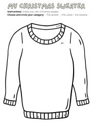 Design your Ugly Christmas Sweater - ESL worksheet by plasticsparrows