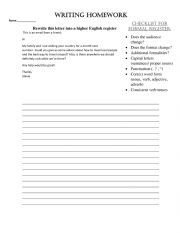 English Worksheet: Practice formal language with travel letter prompt (fully editable)