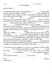 English Worksheet: Letter of complaint 