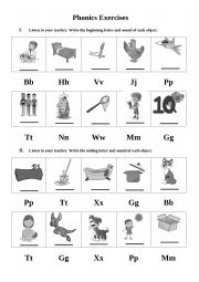 English Worksheet: Phonics Exercises