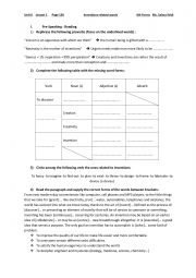 English Worksheet: Bac- unit 3 , lesson 1- inventions related words