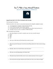 English Worksheet: How to Make a Scary Werewolf Costume