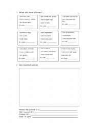 English Worksheet: Animals