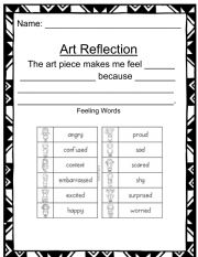 English Worksheet: Art Reflection Sheet 