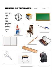 English Worksheet: CLASSROOM OBJECTS