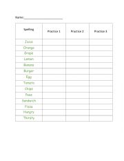 English Worksheet: spelling