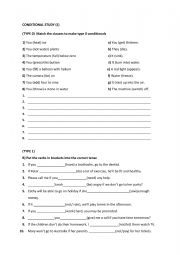 English Worksheet: CONDITIONAL STUDY FOR TYPE 0 AND 1
