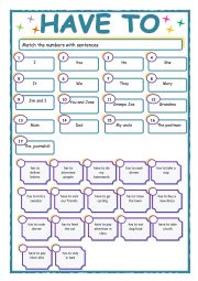 English Worksheet: Have to