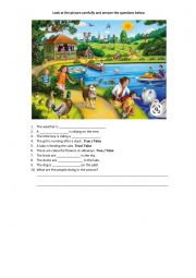 English Worksheet: PICTURE COMPREHENSION