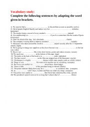 English Worksheet: Vocabulary study worksheet