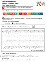 English Worksheet: Sustainable Develpment Goals