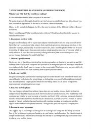 English Worksheet: Written comprehension zombie apocalypse