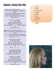 English Worksheet: Adele- Easy on me