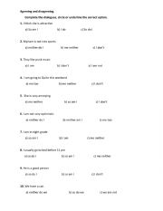 English Worksheet: Agreeing and disagreeing