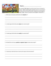 English Worksheet: Lorax Movie Questions