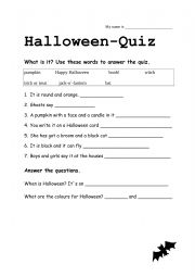 English Worksheet: Halloween