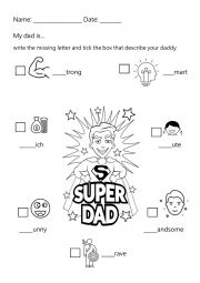 English Worksheet: Father�s Day adjectives