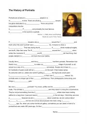 English Worksheet: History of Portraits