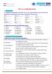 English Worksheet: Unit 10: Communication