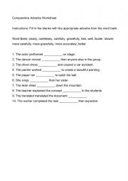 English Worksheet: Comparative Adverbs Worksheet