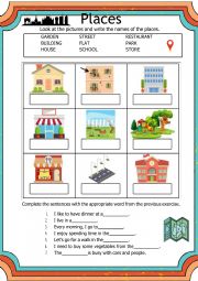 English Worksheet: Places around the city
