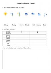 English Worksheet: HOW�S THE WEATHER TODAY? 