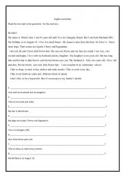 English Worksheet: Text Comprehension - Question Words