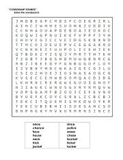 English Worksheet: Wordearch consonants