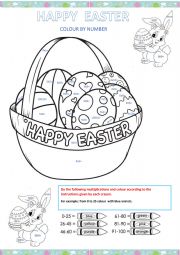 Happy Easter: color by number