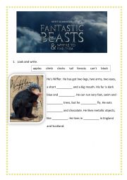 English Worksheet: Magical creatures Reading and Creative Writing activity