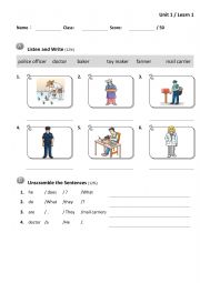 English Worksheet: Jobs