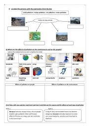 English Worksheet: Pollution