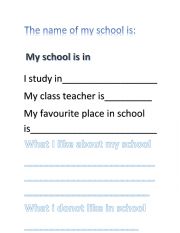 English Worksheet: My School