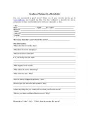 English Worksheet: WRITING A FILM REVIEW
